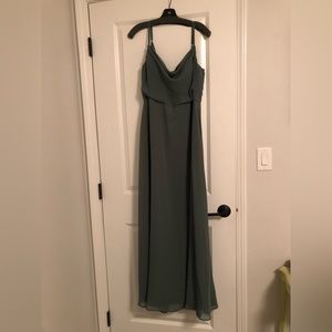 Azazie Eucalyptus bridesmaids dress